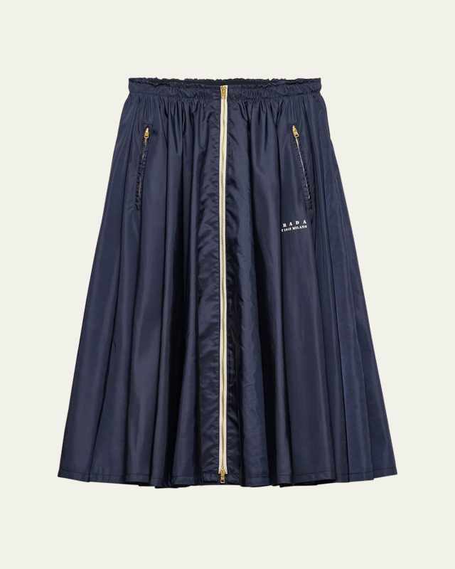 Re-Nylon Pleated Full Skirt